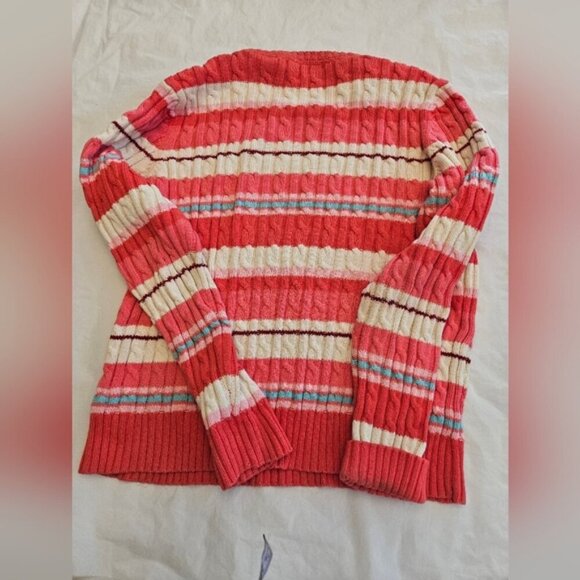 Liz Claiborne Pink Striped Knit Sweater. Size M - Picture 5 of 6